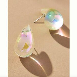 NEW ~ Anthropologie The Petra Lucite Clear Drop Earrings